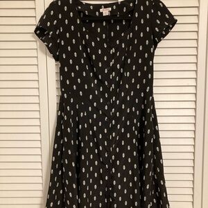 Xhilaration Black Dress with White Patterns